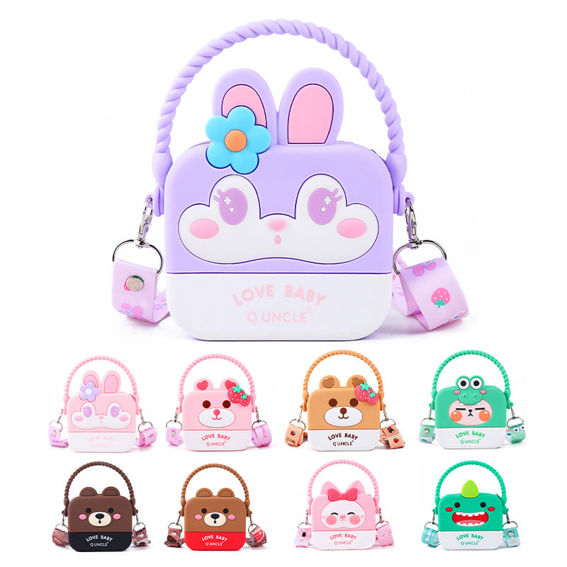 Three-dimensional Cartoon Silicone Purple Rabbit Smiley Dinosaur Bags