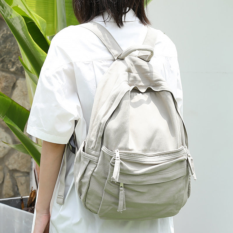 Women's Style Washed Worn Canvas Leisure Forest Backpacks