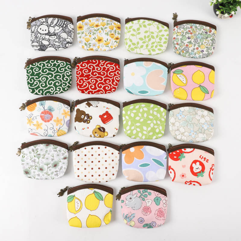 Mini Cute Cotton Print Thick Square Coin Purses