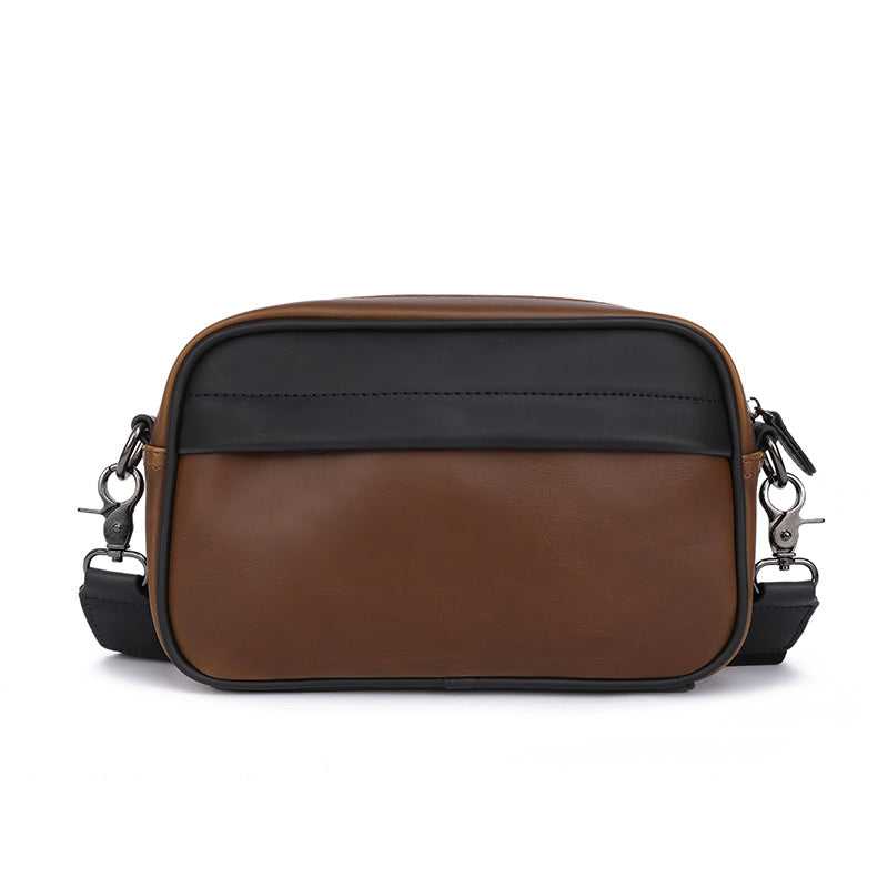 Sacs messagers horizontaux en cuir Crazy Horse pour hommes, simples et rétro