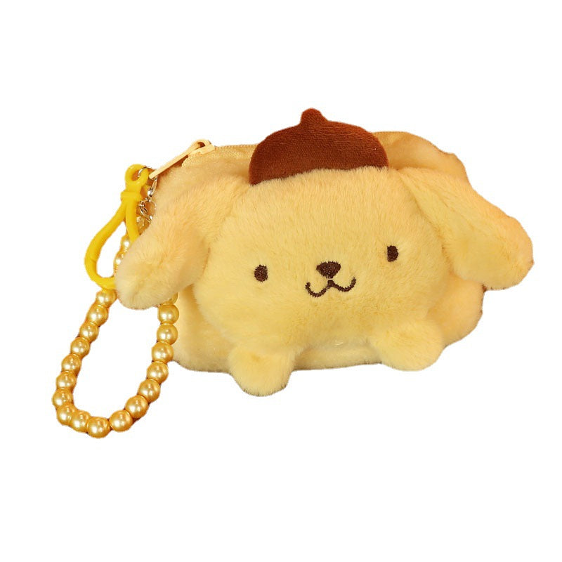 Plush White Dog Earphone Cartoon Cute Coin Purses