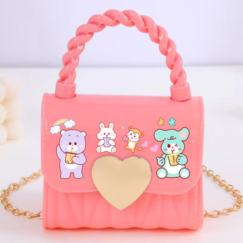 Children's Cartoon Bear Fashion Jelly Cute Little Children's Shoulder Bags