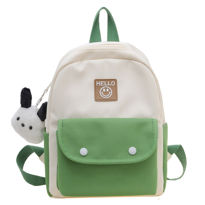 Children's Boys Fun Solid Color Double Stitching Kindergarten School Bags