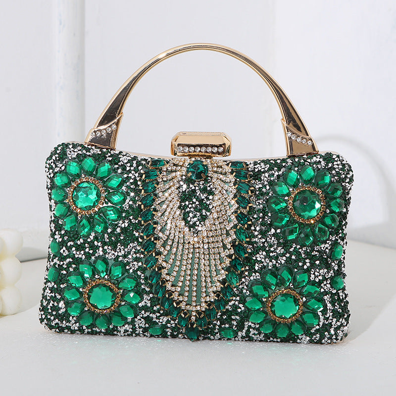 Women's Metal Portable Dinner Diamond Studded Hand Evening Bags