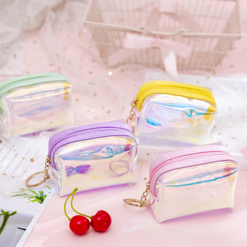 Innovative Comfortable Heart Transparent Laser Mini Coin Purses