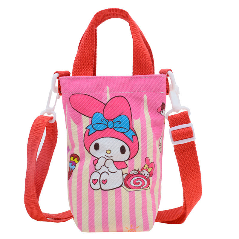 Children's Fashion Cute Water Cup Canvas Good-looking Children's Shoulder Bags