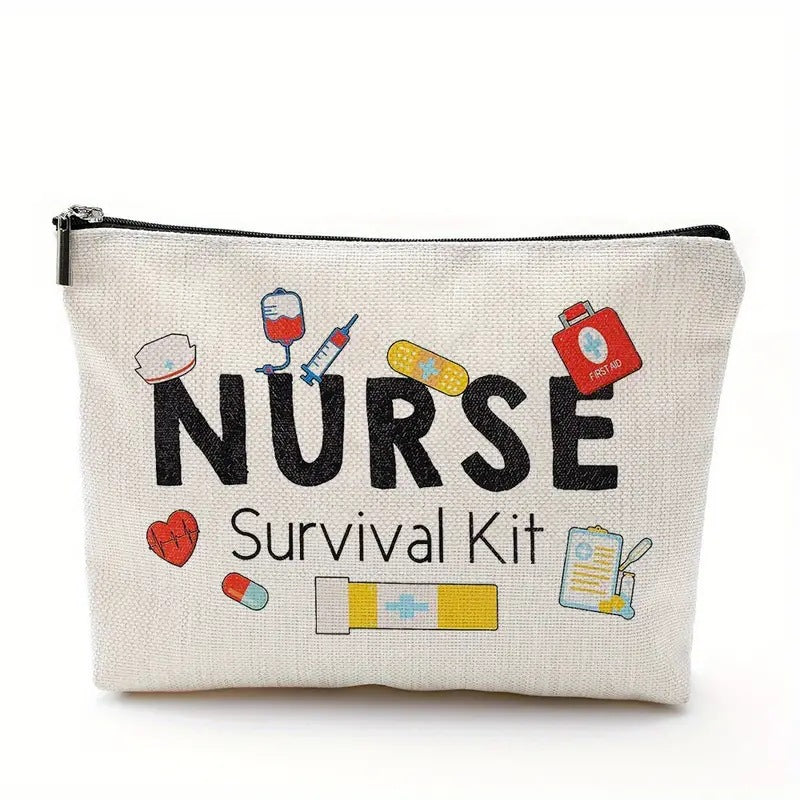 Gift Cotton Linen Nurse Cartoon Letter Cosmetic Bags