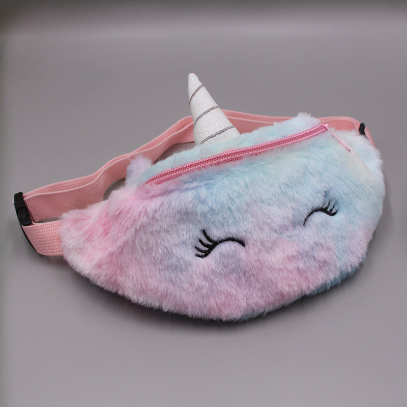 Sacs de taille mignons de dessin animé de licorne en peluche d'hiver pour enfants