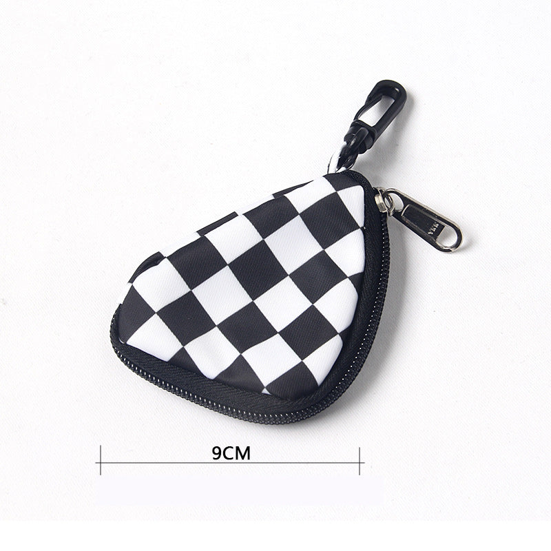 Plaid Earphone Pendant Black White Cute Bags