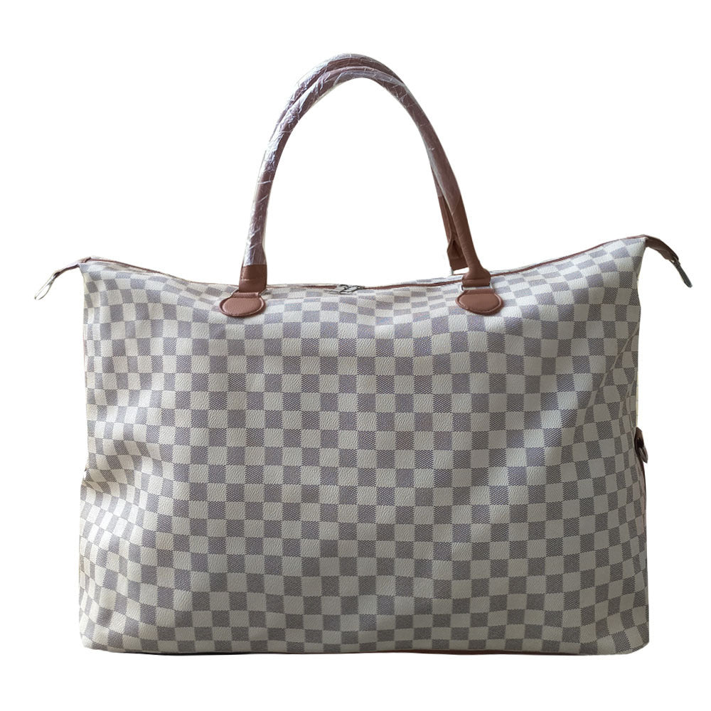 Weekend Excursion Chessboard Plaid Portable Big Travel Bags