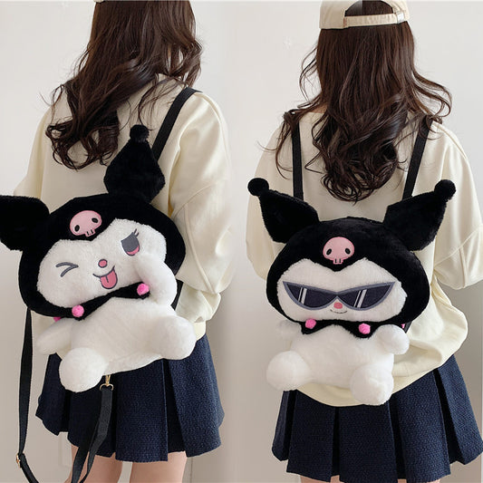 Small Plush Cartoon Devil Clow Gift Backpacks