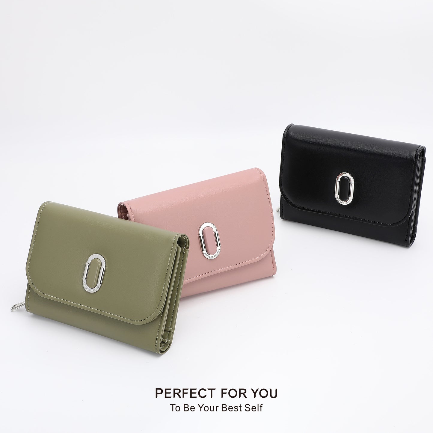 Women's Elegant Stylish Zipper Solid Color Ladies Wallets