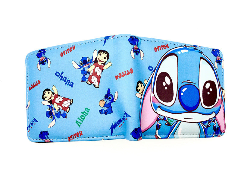 Cute Cartoon Stitch Short Blue Long Ladies Wallets