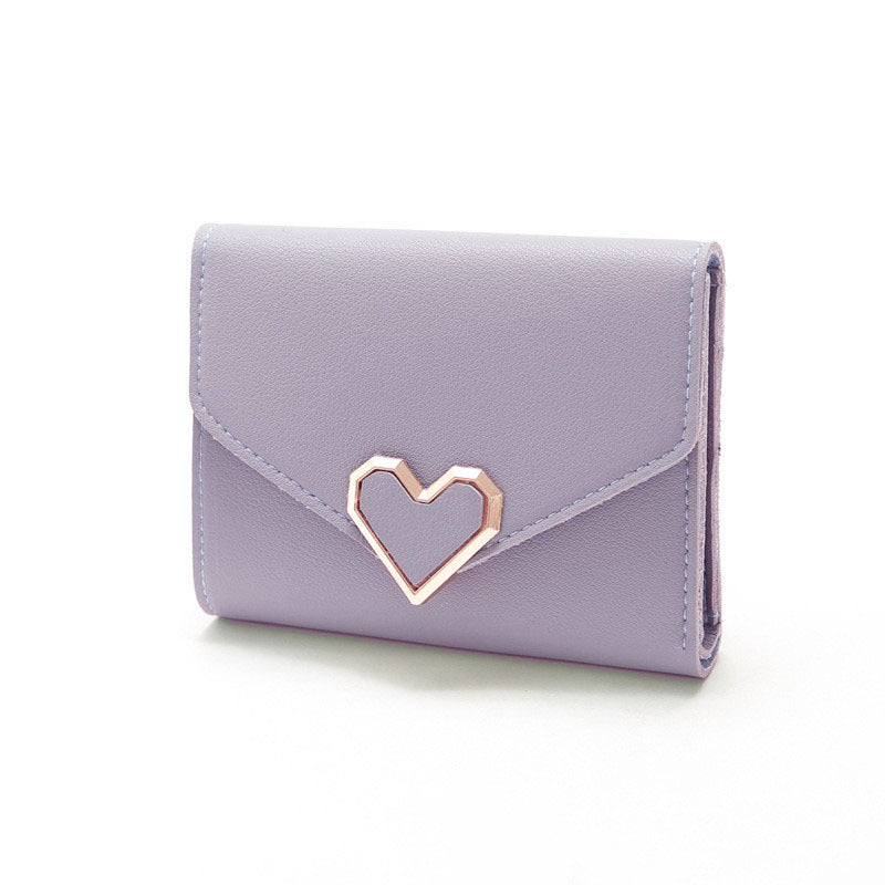 Women's Fashion Small Short Heart-shaped Hardware Fresh Ladies Wallets