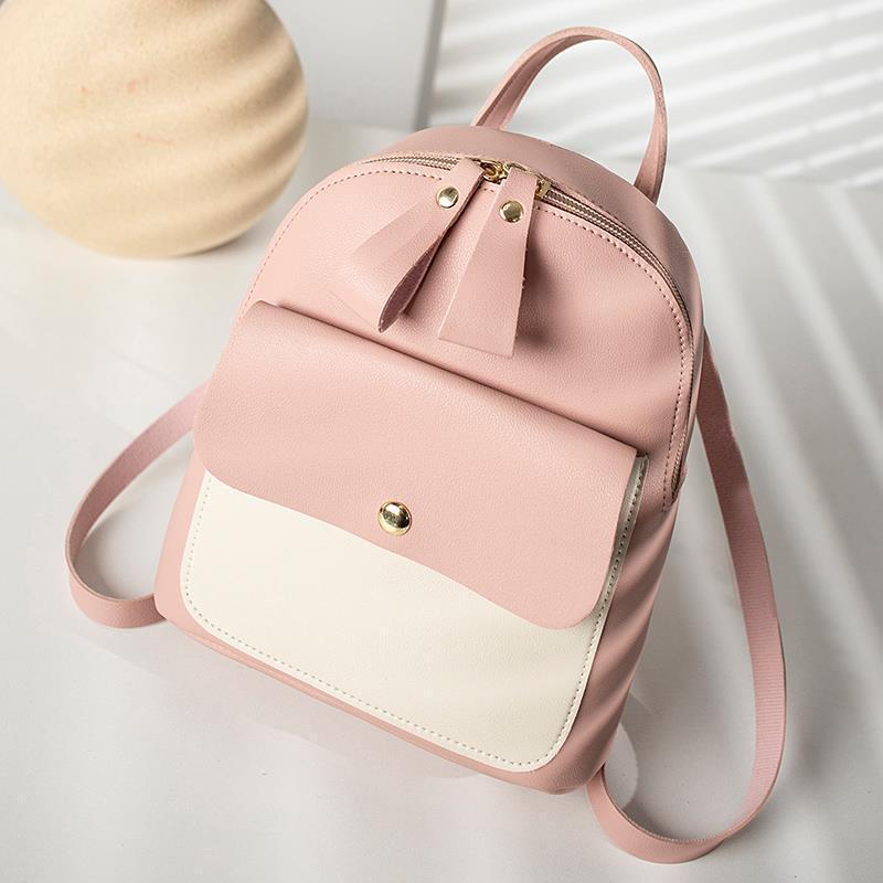 Sacs à dos de couleur contrastée de style Preppy coréen pour femmes