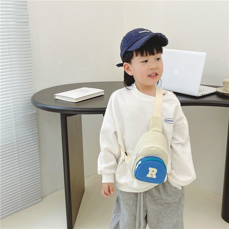 Children's Cool Boy's Letter Contrast Color Fashion Little Children's Waist Packs