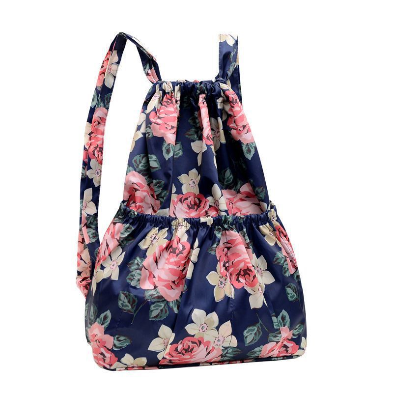 Women's Fashionable Simple Printed Drawstring Pocket Lightweight Backpacks