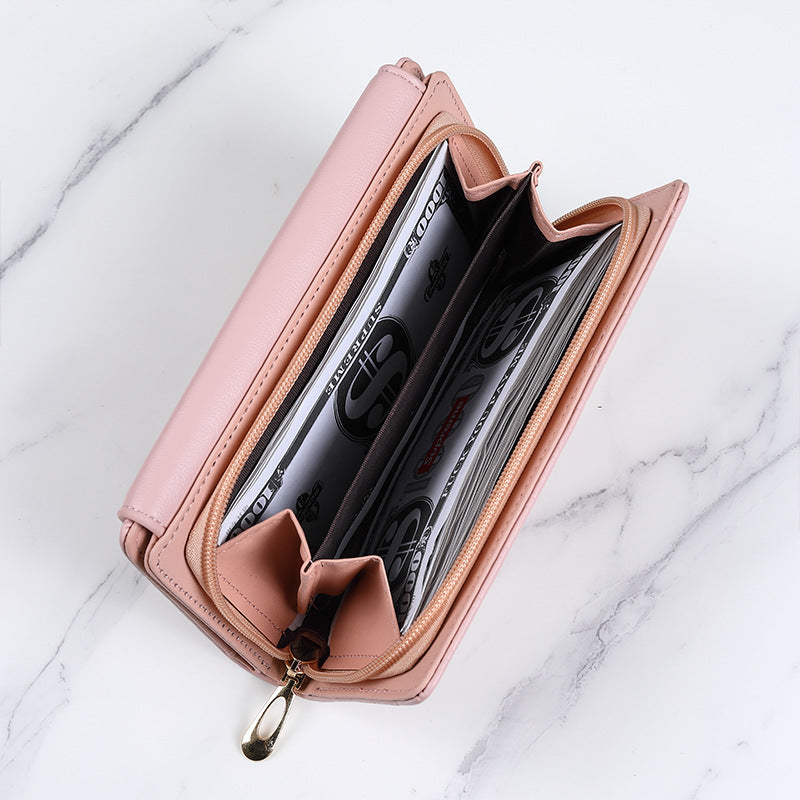 Women's Style Solid Color Simple Long Zipper Ladies Wallets