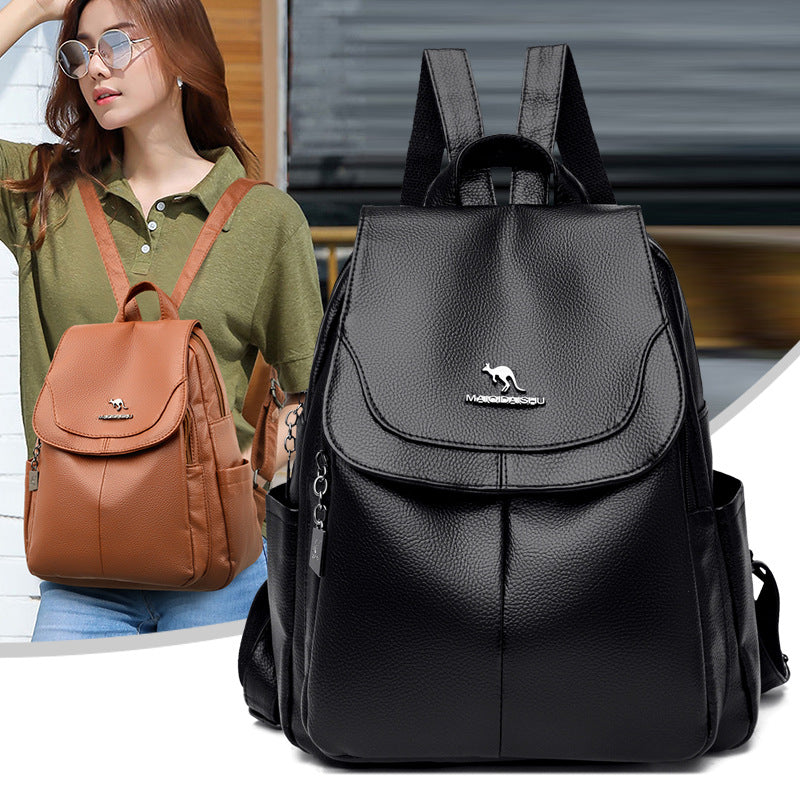 Women's Soft Leather Fashion Authentic Tactile Feel Backpacks