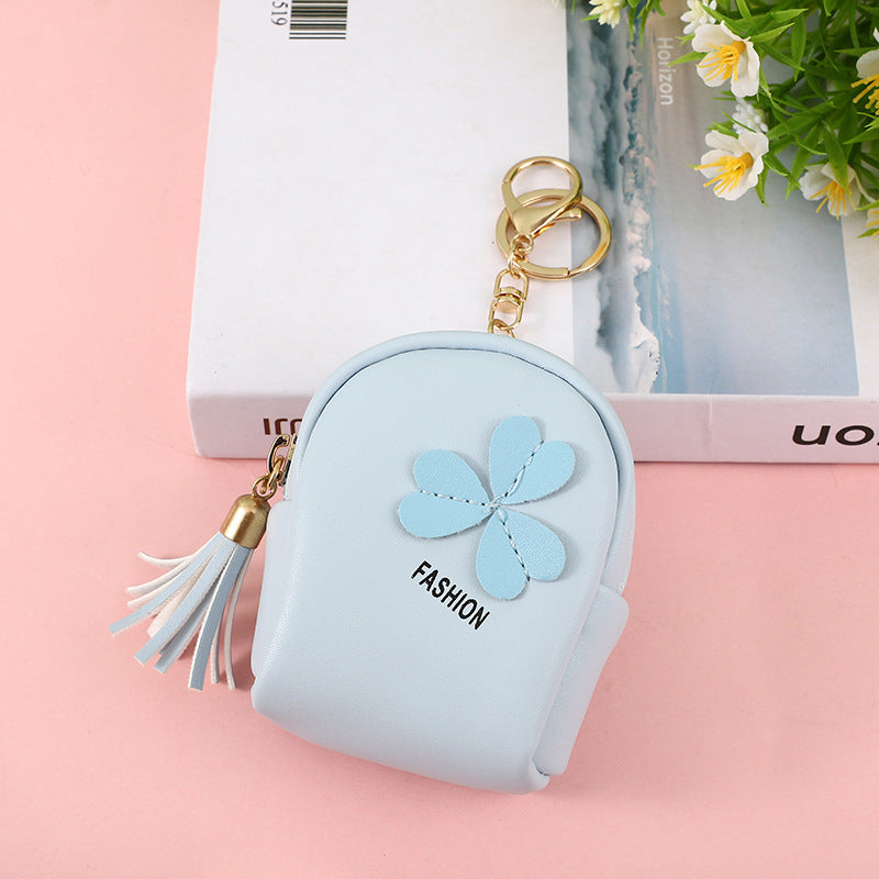 Simple Cute Leather Zipper Portable One Children's Coin Purse