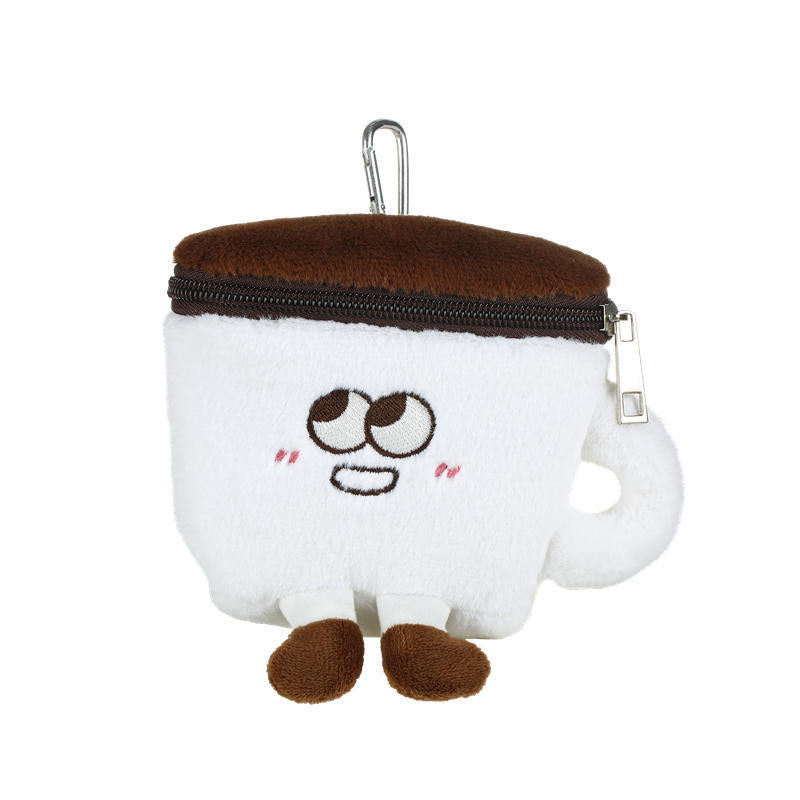 Série de tasses de théière, porte-monnaie de rangement créatif en peluche avec Expression drôle