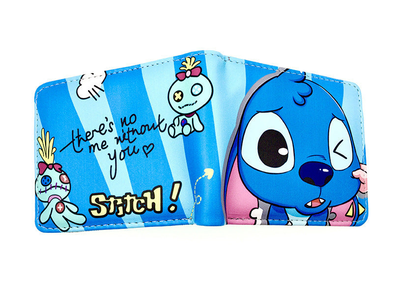 Cute Cartoon Stitch Short Blue Long Ladies Wallets