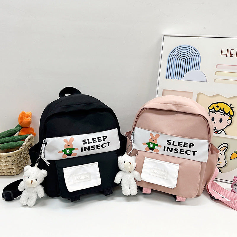 Children's Printed Letter Nylon Primary Portable Burden Children's Backpacks