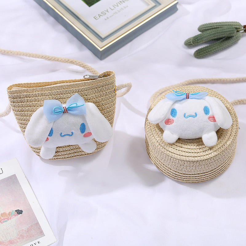 Children's Small Cartoon Doll Cute Straw Woven Children's Coin Purse