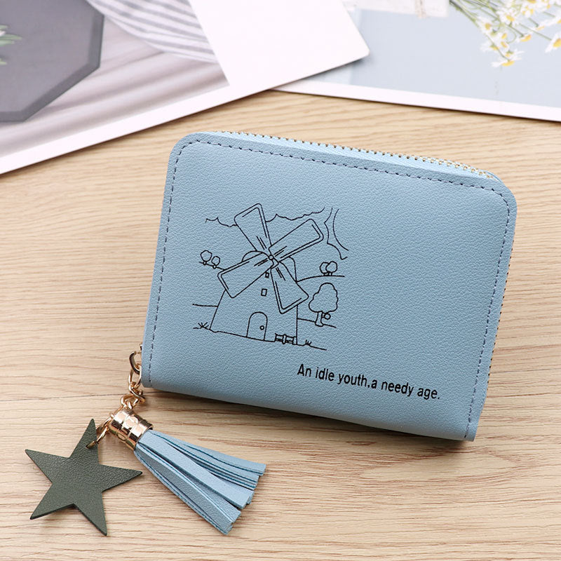 Women's Cute Short Simple Cartoon Soft Leather Coin Purses