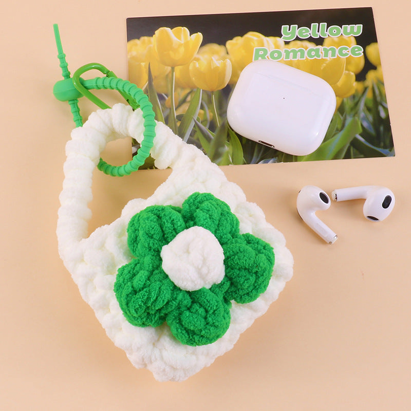 Knitted Earphone Sleeves Apple Protective Female Coin Purses