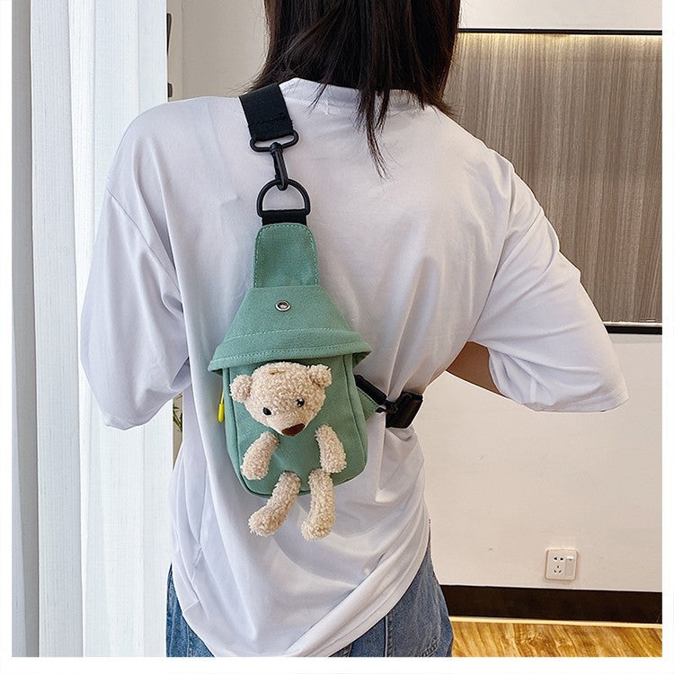 Popular Bear Canvas Fashionable Female Cartoon Waist Packs