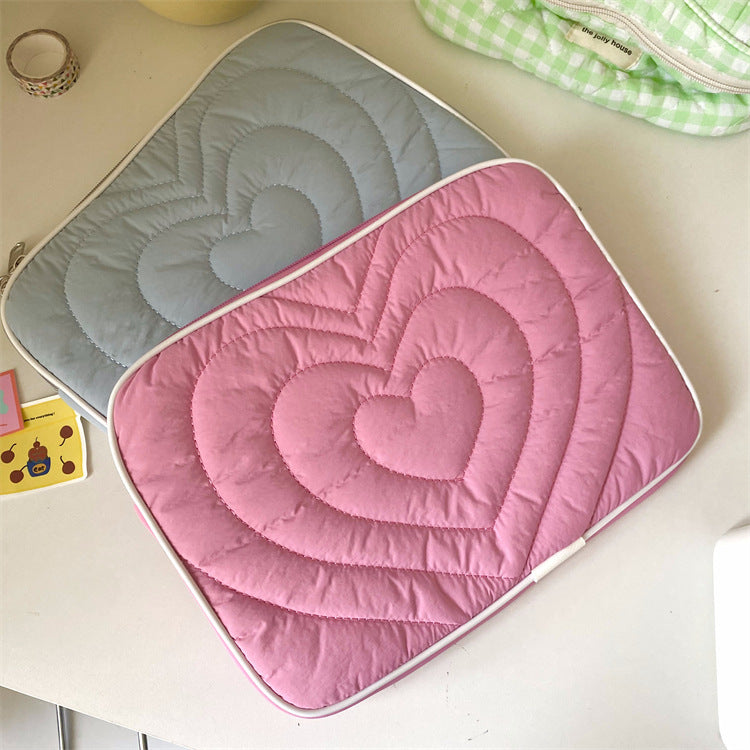 Peach Heart Cute Soft Pc Notebook Tablet Bags