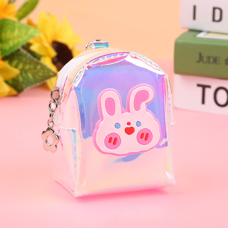 Strawberry Bear Transparent Portable Mini Cartoon Coin Purses