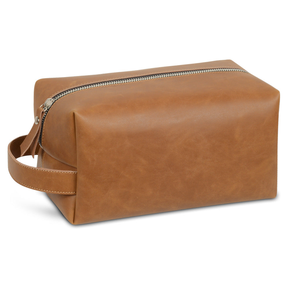 Leather Vintage Wash Large Capacity High-grade Cosmetic Bags