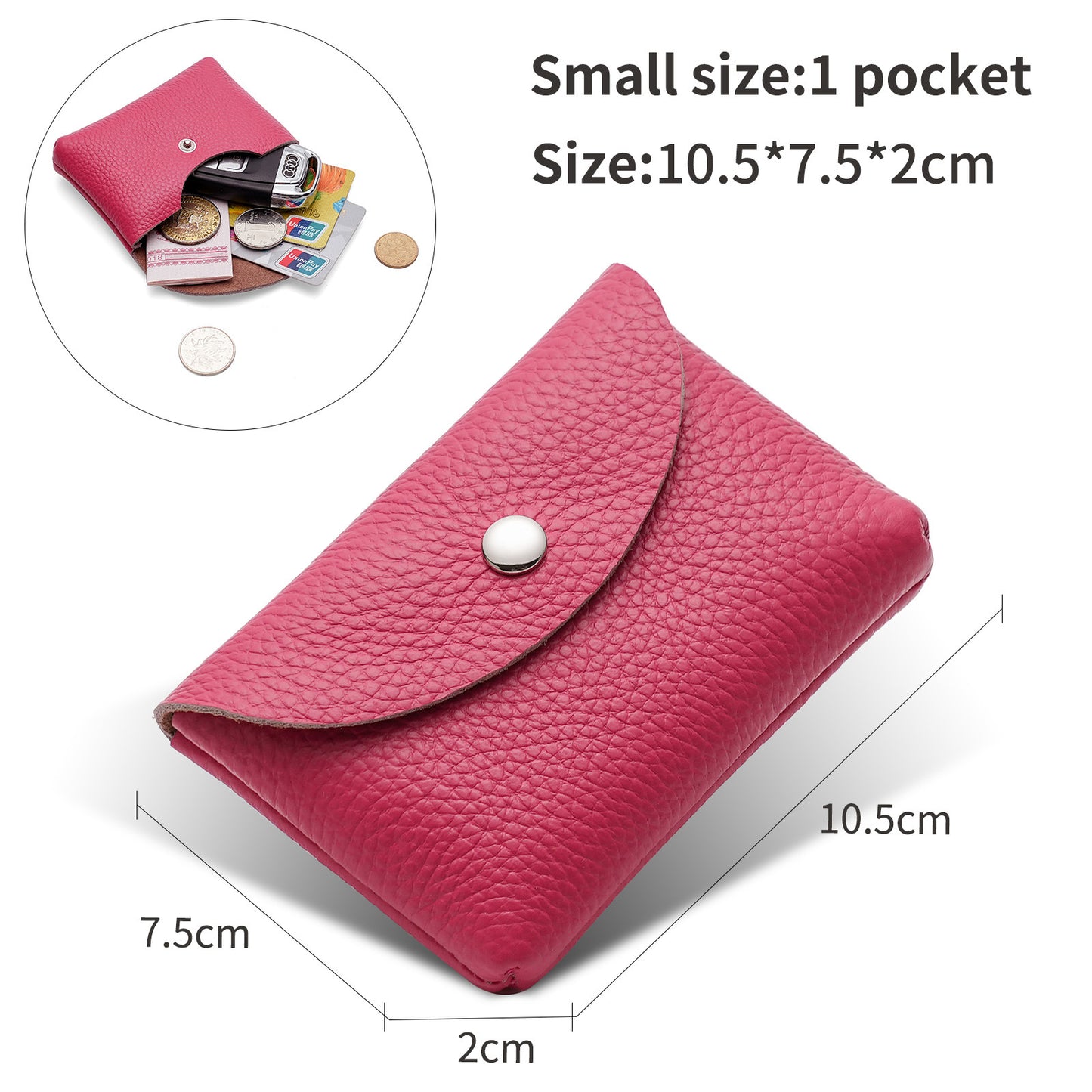 Women's Soft First Layer Cowhide Small Simple Coin Purses