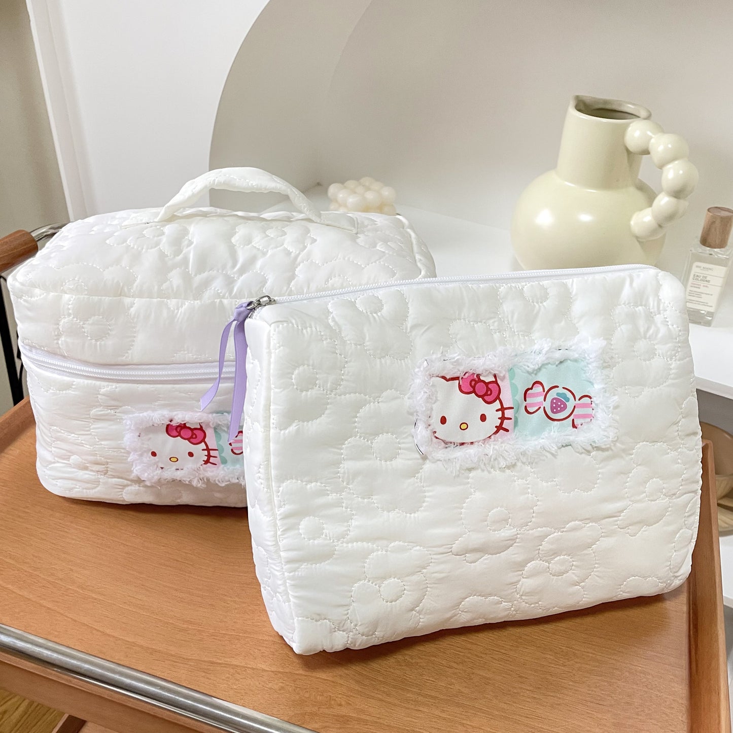 Flower Cute Cat Storage Female Portable Cosmetic Bags