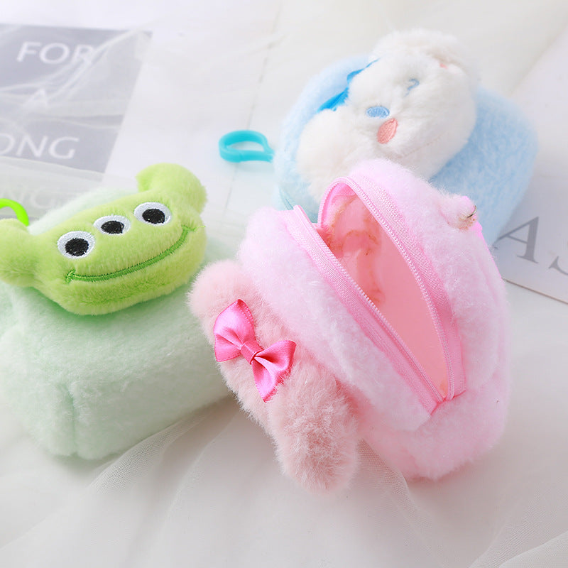 Cartoon Plush Small Earphone Sleeves Storage Claw Coin Purses