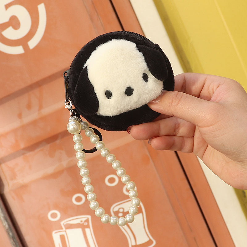 Cute Solid Color Dog Fashion Earphone Coin Purses