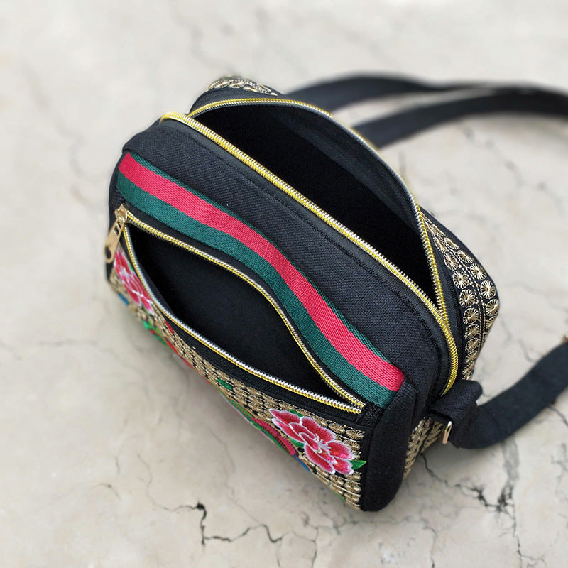 Women's Yunnan National Style Embroidered Canvas Versatile Crossbody Bags