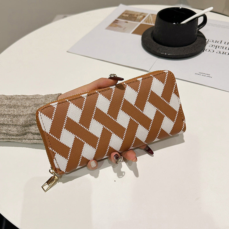 Portefeuilles mobiles pour dames, pochette à motif croisé, Design à la mode