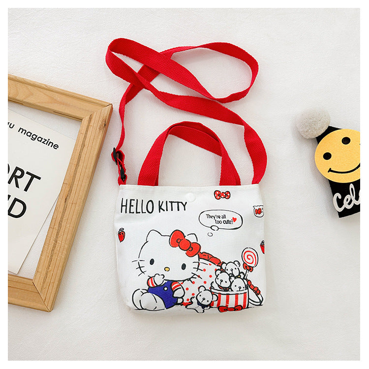 Children's Glamorous Strawberry Bear Canvas Cute Children's Shoulder Bags