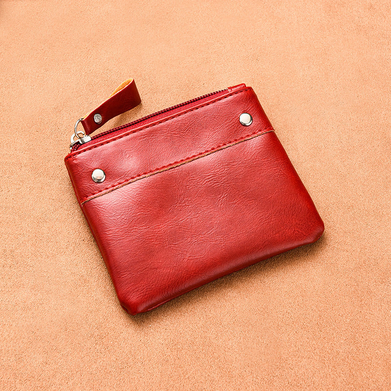 Men's Short Thin Solid Color Pocket Mini Coin Purses