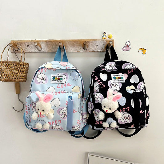 Children's Bunny Doll Primary Candy Color Large Children's Backpacks