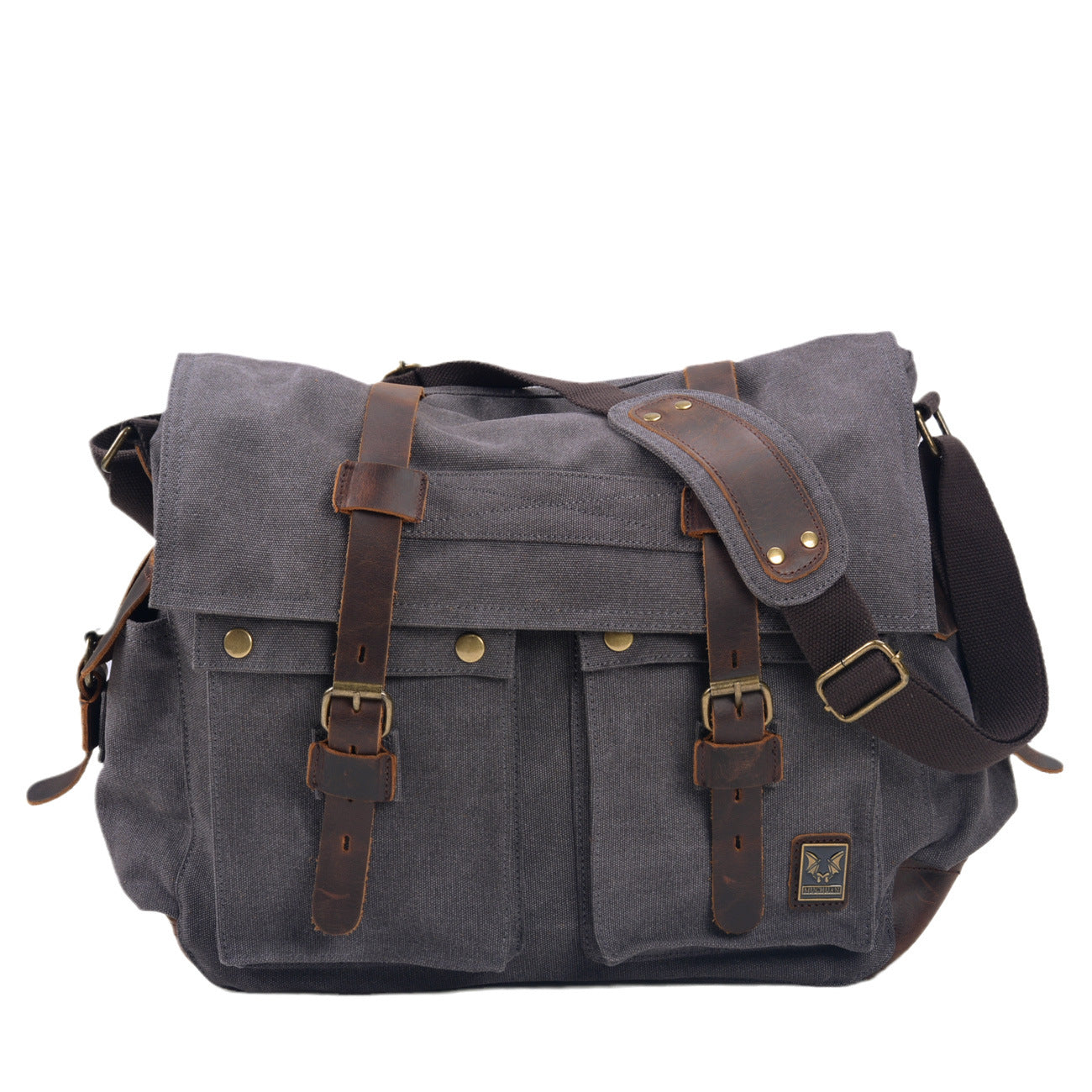 Men's Capacity For Retro Canvas Crazy Horse Men's Shoulder Bags