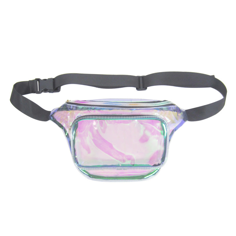 Women's Laser Street Trendy Unique Colorful Slanted Waist Packs