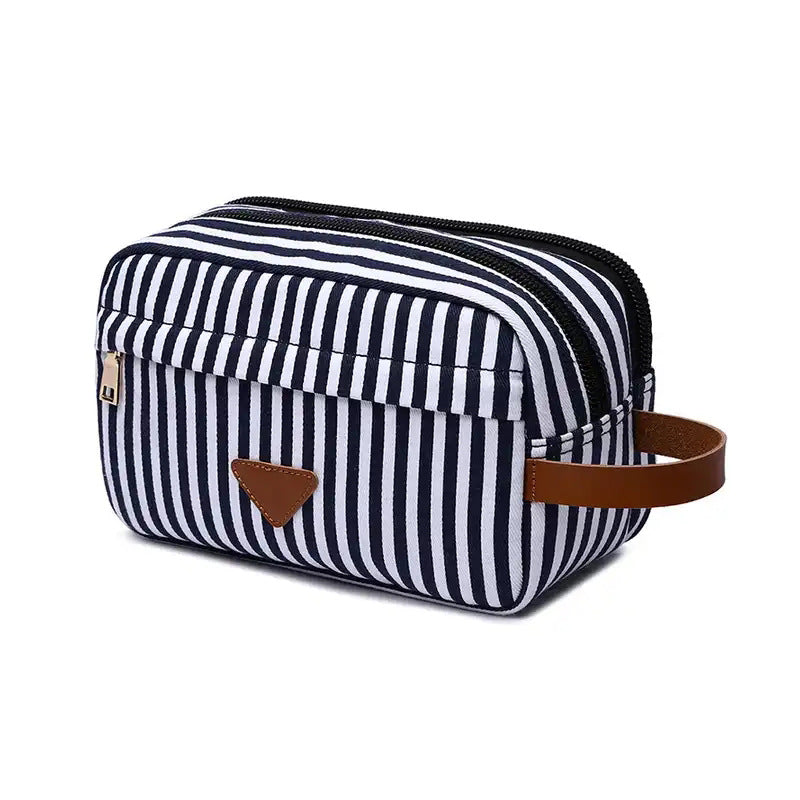 Stylish Striped Make-up Clutch Fashion Canvas Cosmetic Bags