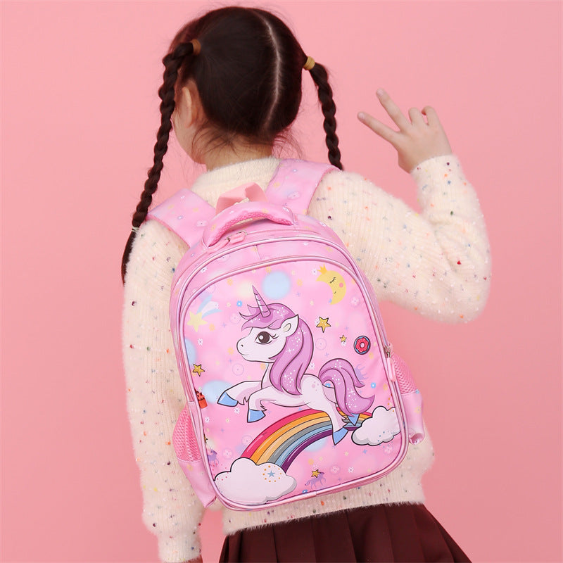 Children's Cute Cartoon Unicorn Boy Portable Burden Kindergarten School Bags