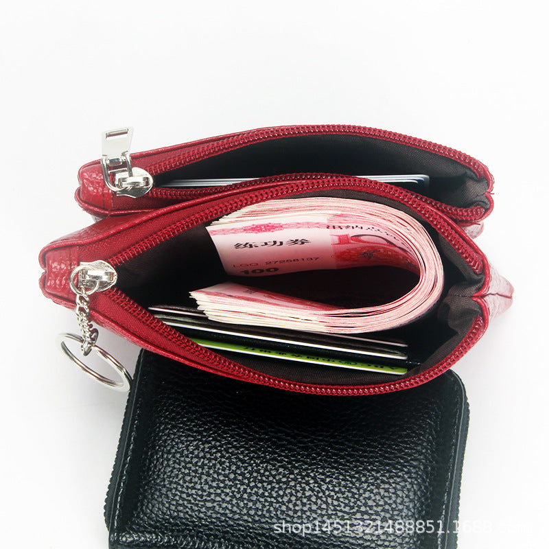 Fresh Sweet Solid Color Leather Litchi Pattern Coin Purses