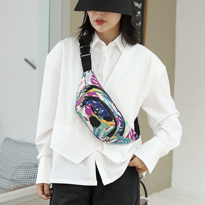 Women's Graceful Korean Fashion Printed Mobile Waist Packs