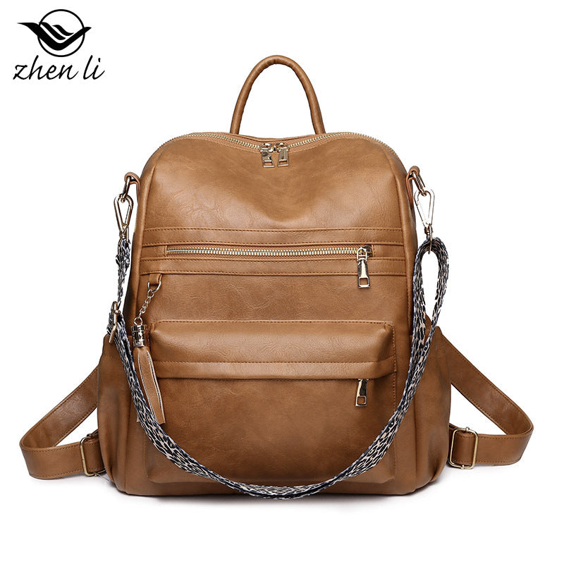 Women's Large Capacity Trendy Retro Soft Leather Backpacks